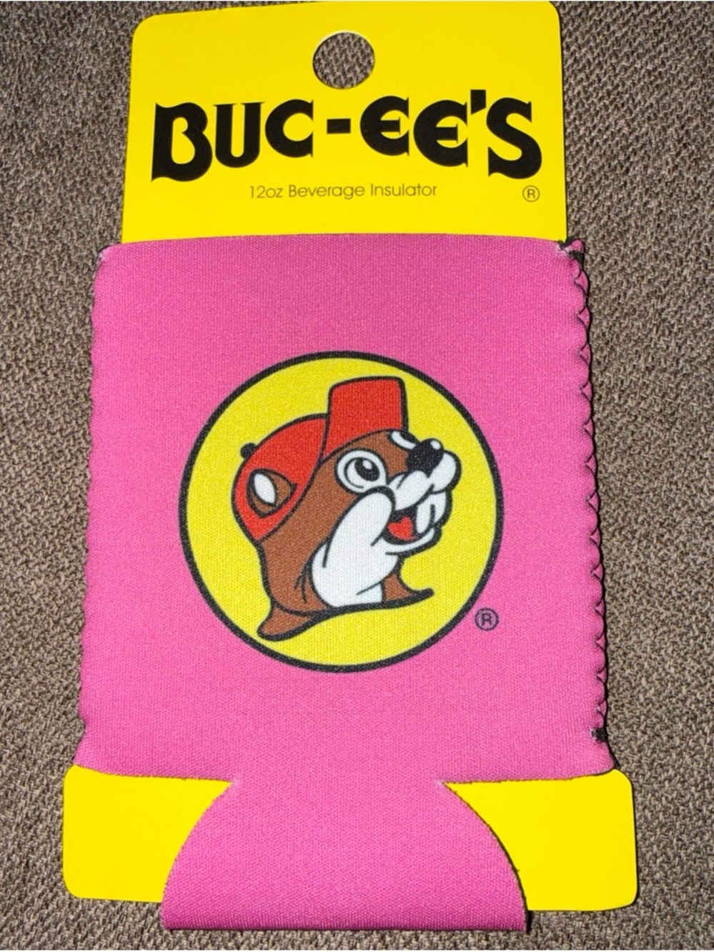 NWT Official Buc-ee's Koozie Can Holder Pink NEW Texas Bucees